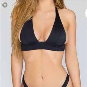 Black triangle bathing suit top